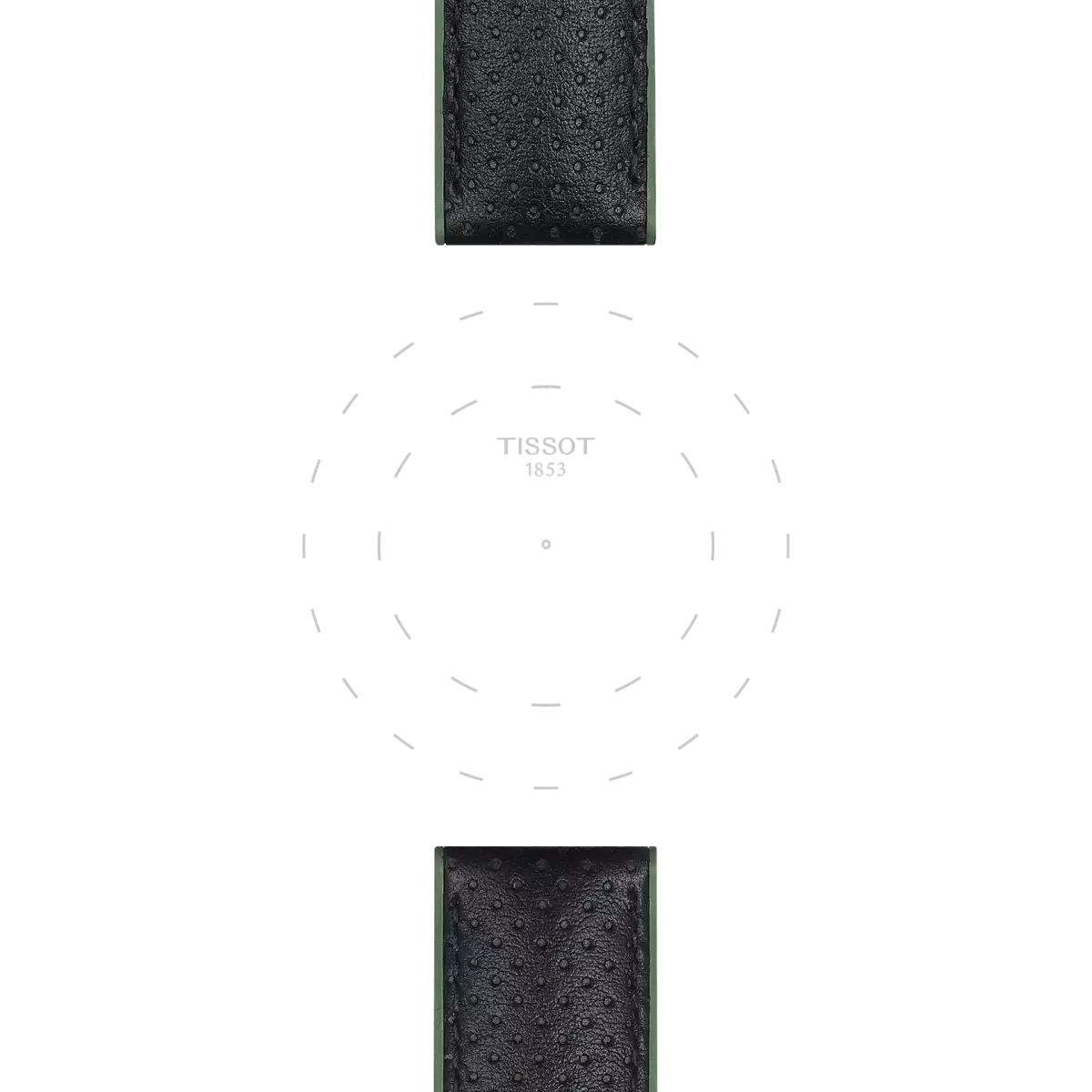  Tissot green leather and rubber strap lugs 22 mm 