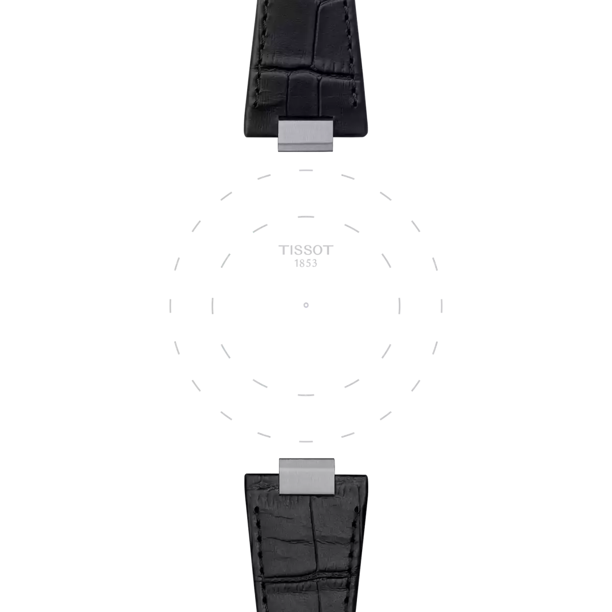  Tissot Black PRX Leather Strap With Steel Endpiece 