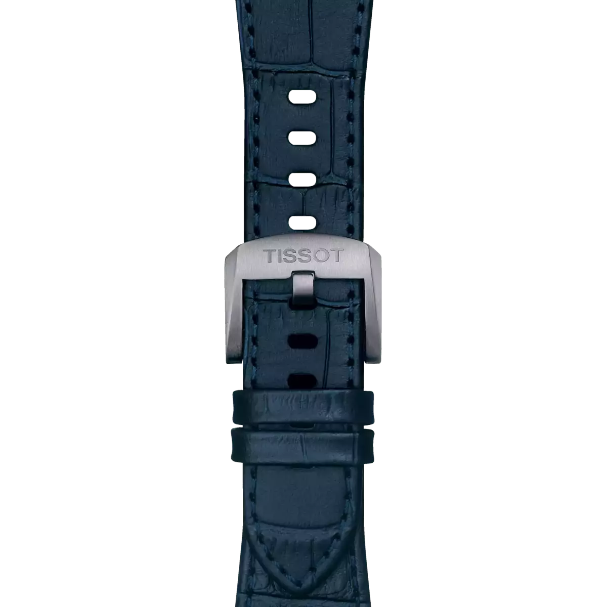  Tissot Dark Blue PRX Leather Strap With Steel Endpiece 